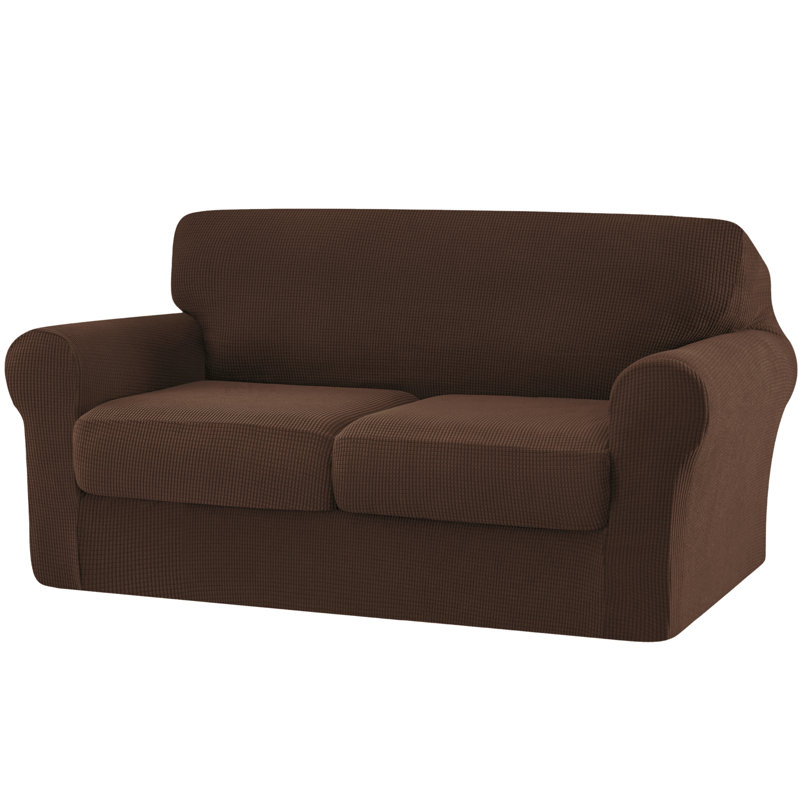 Pizarro Box Cushion Loveseat Slipcover, Coffee