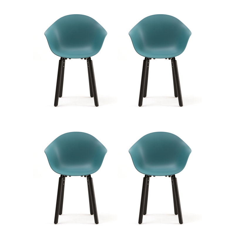 TA Armchair (Set of 4), Ocean Blue/Black