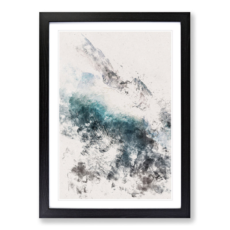 Under The Wave - Single Picture Frame Print on MDF, Black Framed, 45cm H x 33cm W x 2cm D