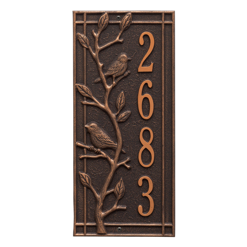 Woodridge Personalized Standard 1-Line Wall Address Plaque, Oil Rubbed Bronze, Yes