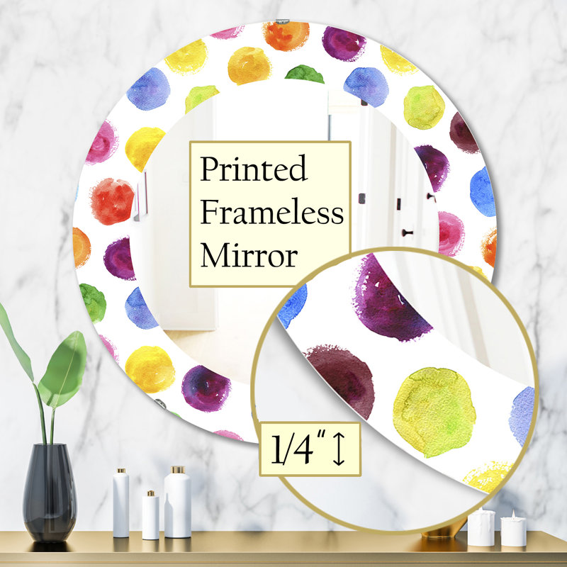 Miroir mural Watercolor Spots, H 23,6 po x l 23,6 po
