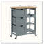 26.5" Rolling Kitchen Island Cart with Butcher Block Top