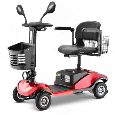 Folding Mobility Scooter For Adult - HEINSY Powered Mobility Scooter All Terrain Motorized Scooter Collapsible With 350W Motor, 12V20AH Dual Lead-Acid Batteries, Ideal For Elderly, Seniors, And Adults