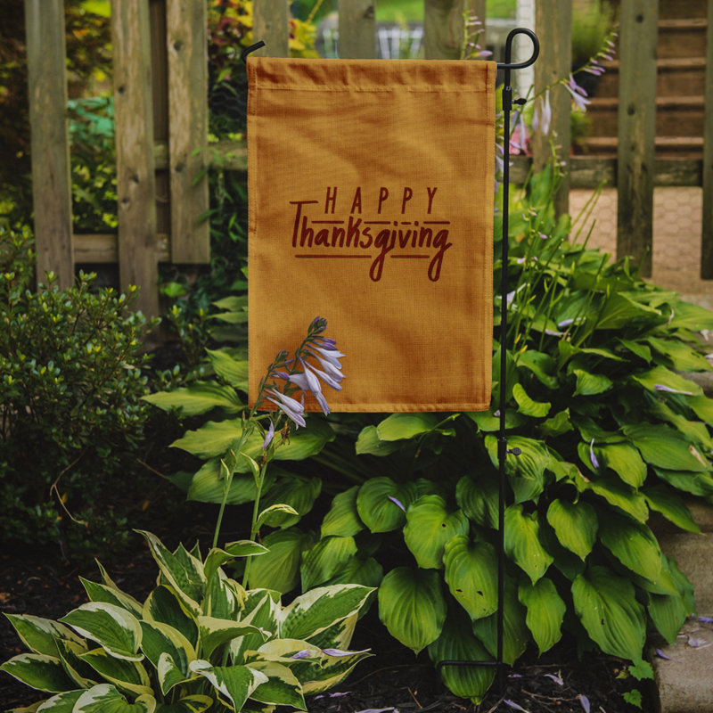 Polyester à 2 côtés 15 x 11 po drapeau de jardin Happy Thanksgiving