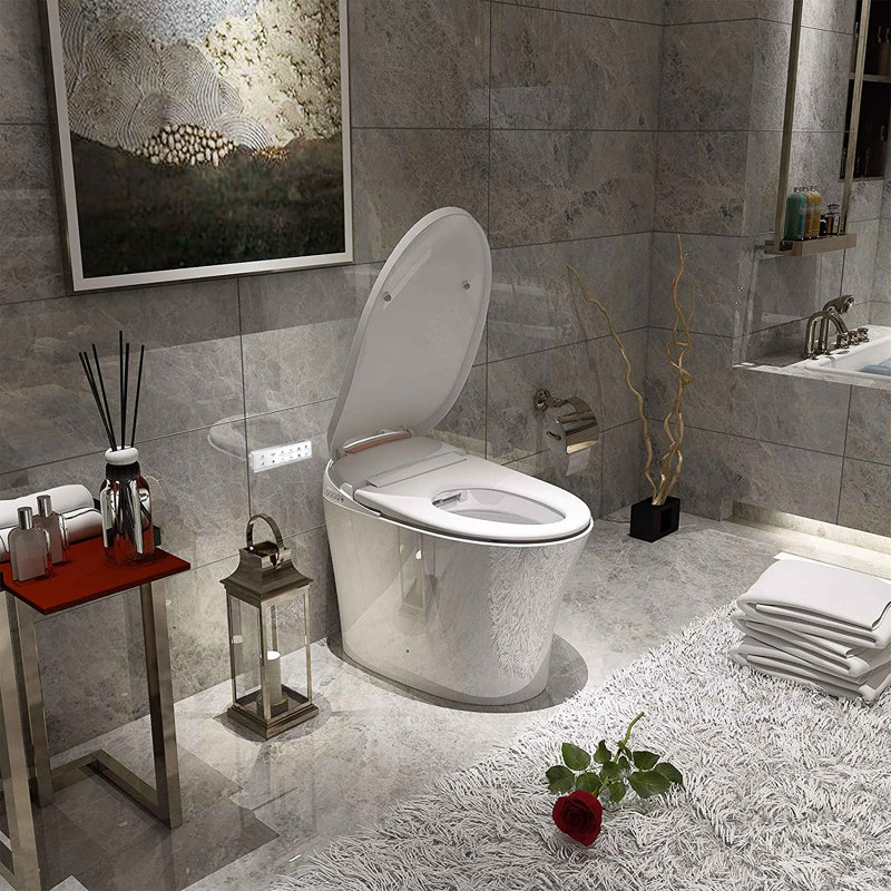Cosvalve 1.28 Gallons GPF Elongated Comfort Height Floor Mounted Bidet Toilet (Seat Included)