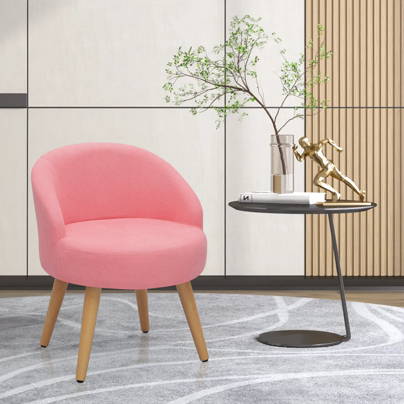 Fauteuil de lecture rembourré en lin, Rose