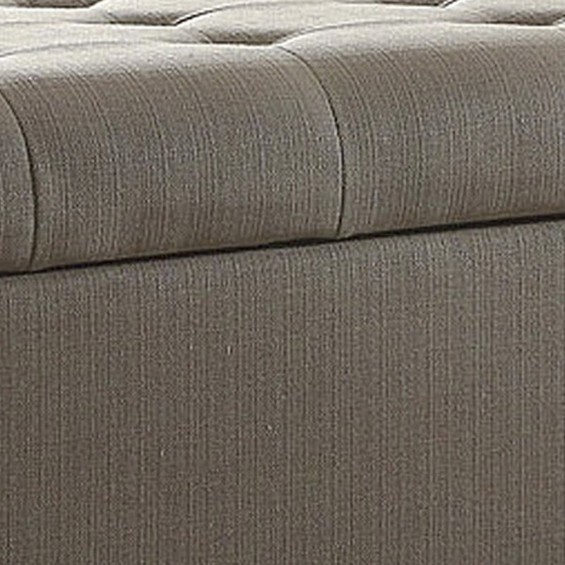 Banc de rangement rembourré Allessandra, Brun clair