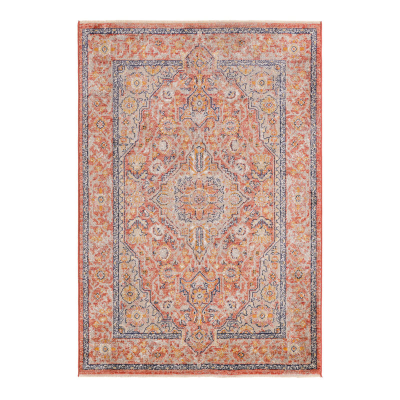 Alkire Oriental Area Rug, Rectangle 3'11" x 5'11", Brick Red