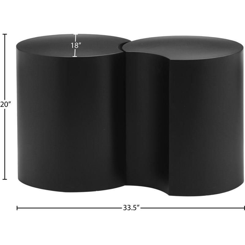 Ensemble de table de bout Ismah, Noir, H 20 po x l 33,5 po x P 18 po