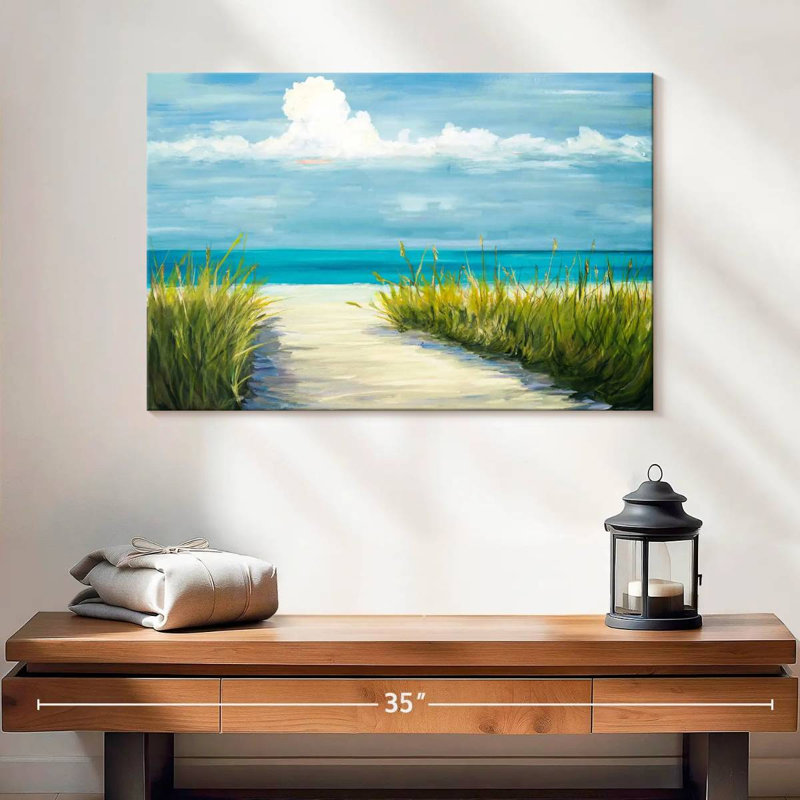 Scène de plage apaisante, H 16 po x l 24 po