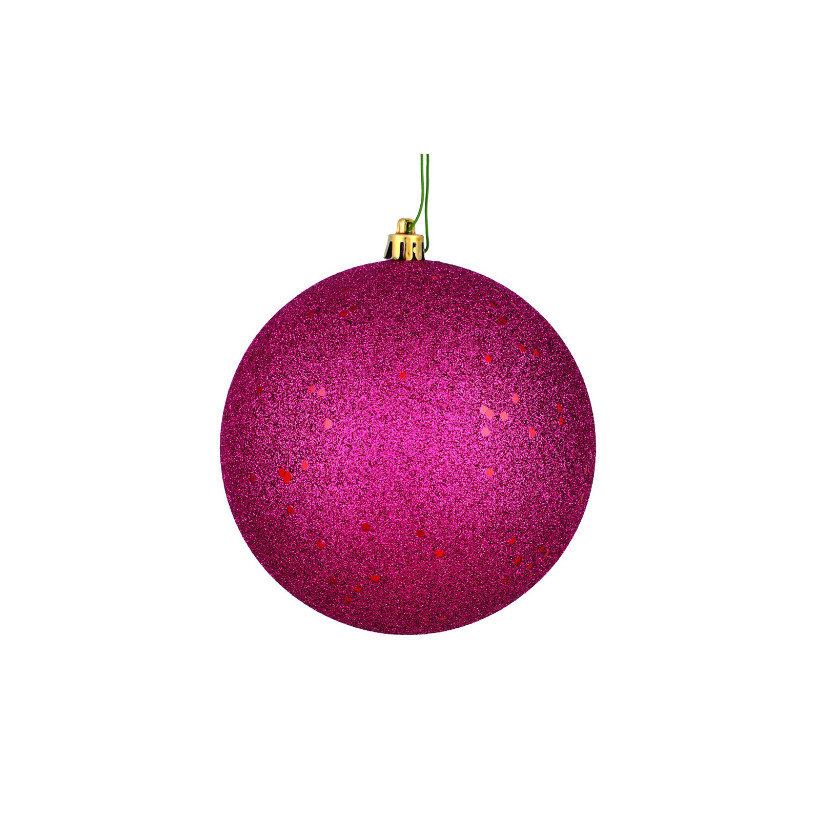 Holiday Solid Ball Ornament, Berry Red Sequin, 10" H x 10" W x 10" D