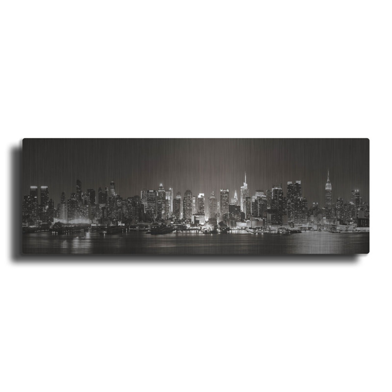 «Midtown Manhattan Skyline» par Luxe Portfolio, art mural en métal, H 16 po x l 48 po