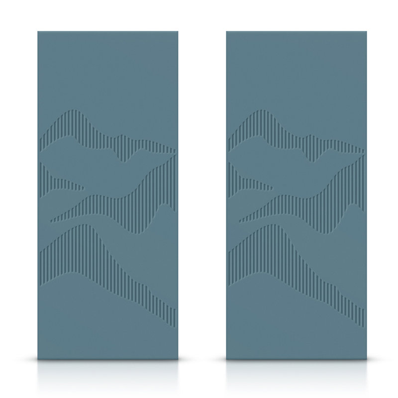Portes de placard à panneaux et en bois, Bleu dignité, 48 po x 84 po