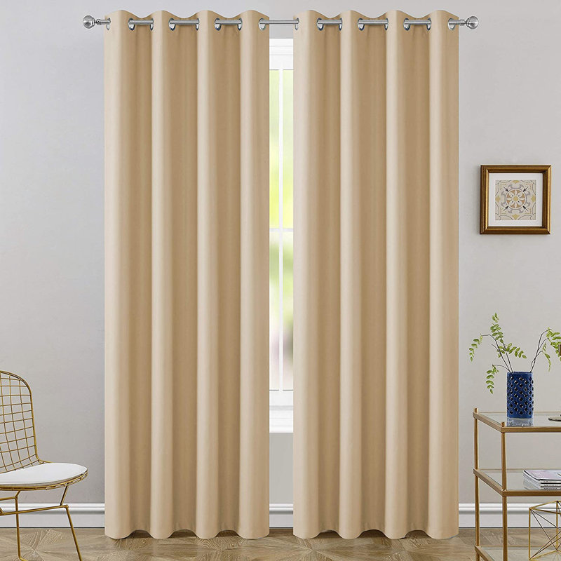 Tollison Room Darkening Curtain Panel Pair, Beige