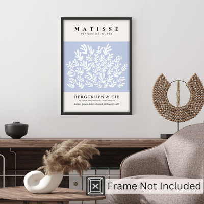«Abstract Matisse Cutouts Soft Blue III Mid-Century»