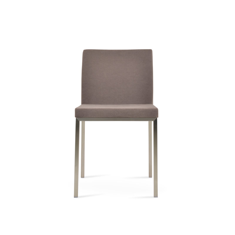 Chaise d'appoint en métal Aria, Laine moka, Acier inoxydable