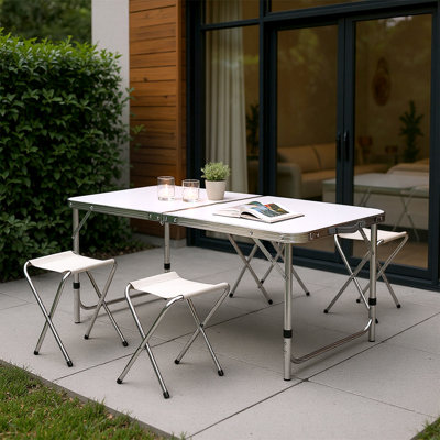 Krispin 4 - Person Patio Dining Set with Rectangular Table