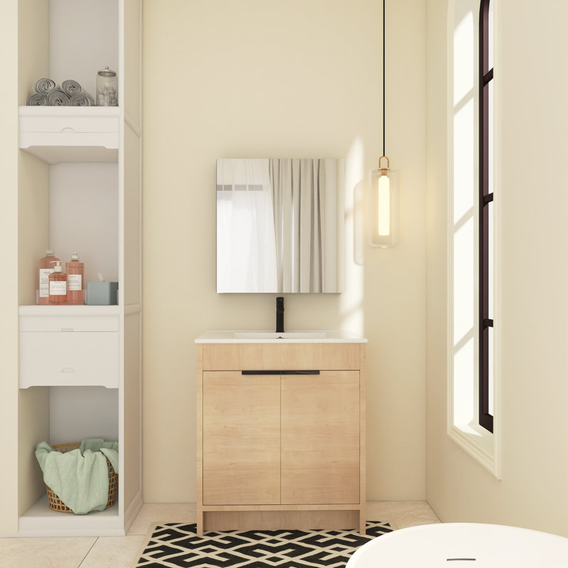 Meuble-lavabo simple 30 po avec plateau en résine Tav