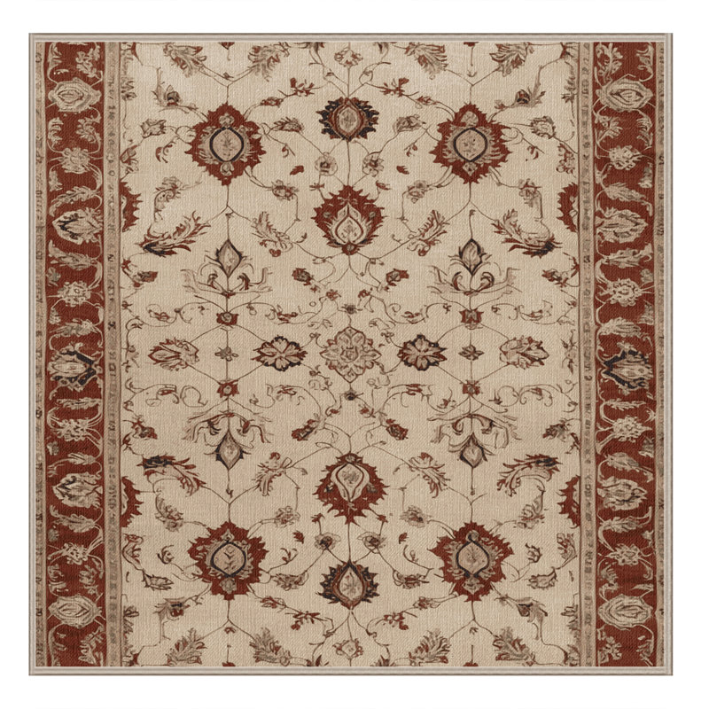 Machine Washable Persian Beige Area Rug, Square 8'