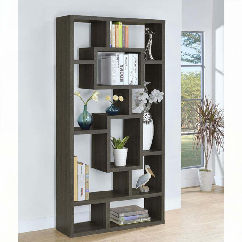 10-Shelf Bookcase, Gray