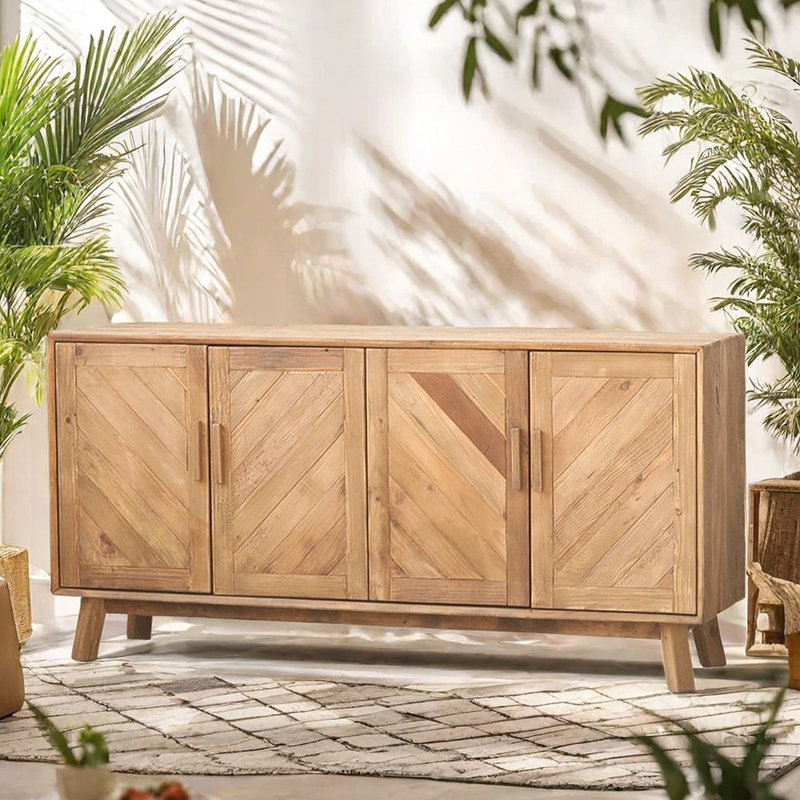 American Solid Wood Retro Sideboard Buffet Cabinet