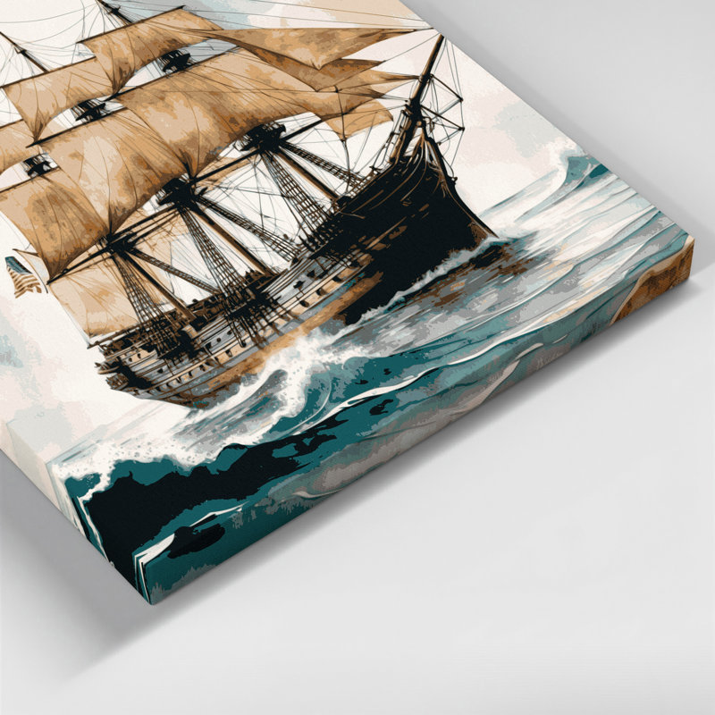 Art mural sur toile gris Coastal Maritime Office, H 8 po x l 8 po