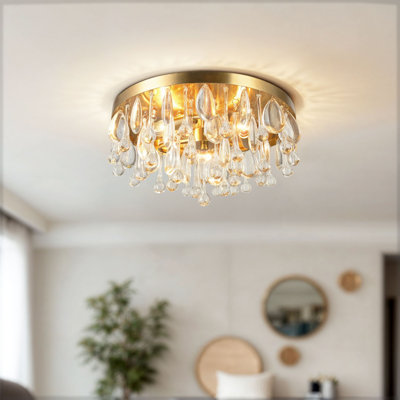 Cascade 3-Light Flush Mount - Brushed Gold