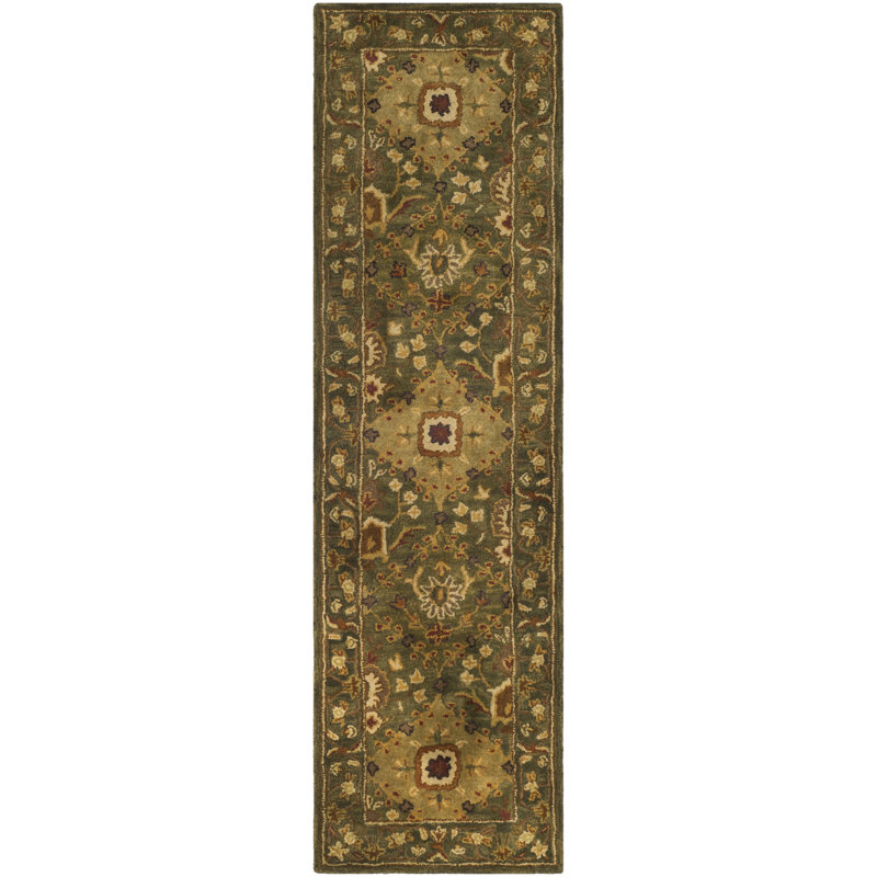 Tapis oriental en laine touffeté à la main Dunbar, Tapis de couloir 2 pi 3 po x 12 pi