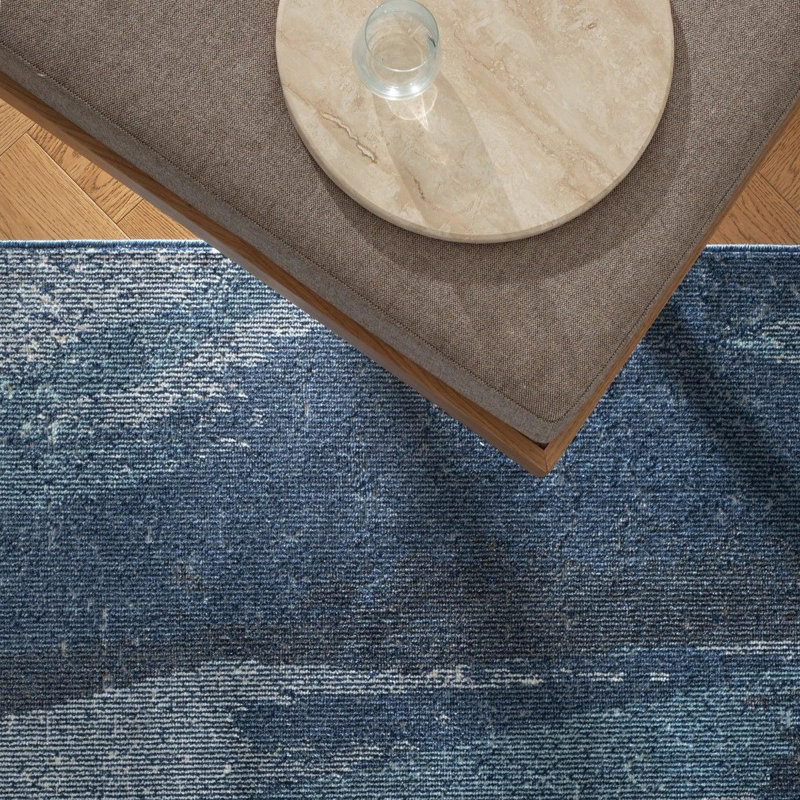 Goma Washable Rug, 6'4" x 9'2", Pool
