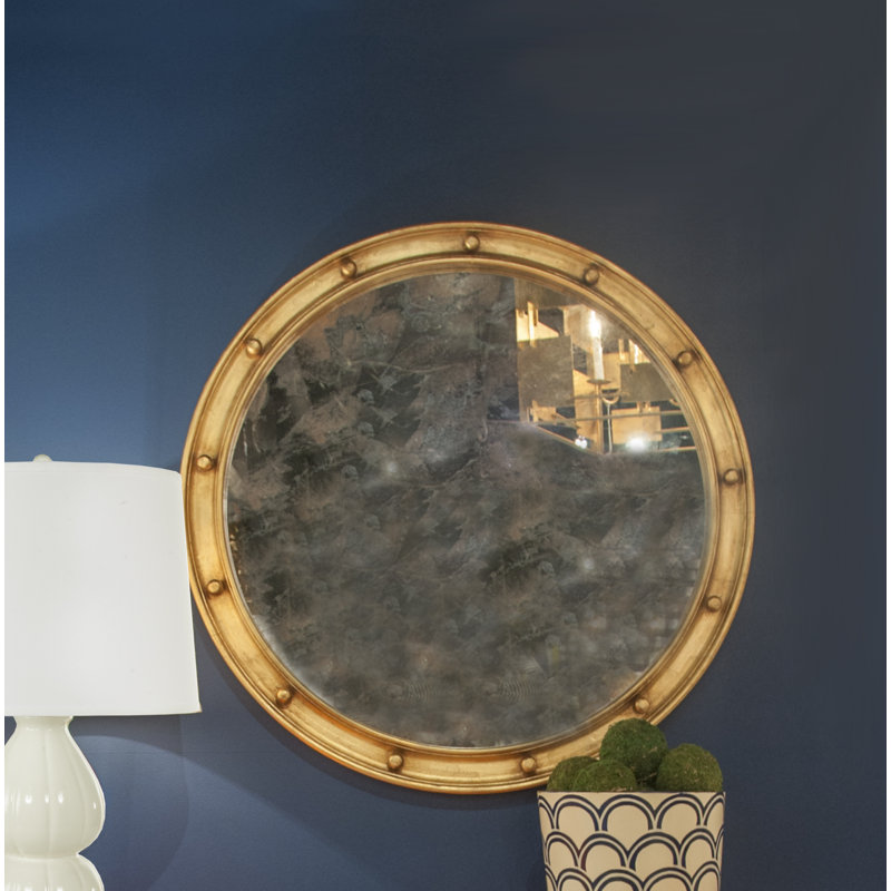 Federal Round Metal Wall Mirror, Gold Leaf, 28" x 28"