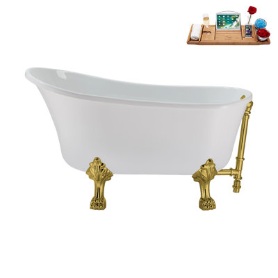51.2'' x 25.6'' Freestanding Soaking Acrylic Bathtub