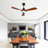 Hot Sales 52 Inch Modern Black Ceiling Fan With Light 3 Solid Wood Blades Remote Control Reversible DC Motor With Dimmable LED