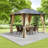 Modern Hardtop Gazebo Canopy, Aluminum Polycarbonate Design, For Backyard Entertaining