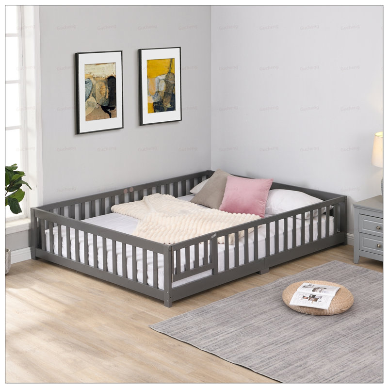 Sécuritaire et polyvalent, ce lit en bois massif procure confort et sommeil aux enfants, assurant sécurité et plaisir, Gris