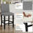 Gurrola 25" H Mid-century Modern Fabric Upholstered Solid Wood Counter Stool with Low Back, Set of 2-1633222545