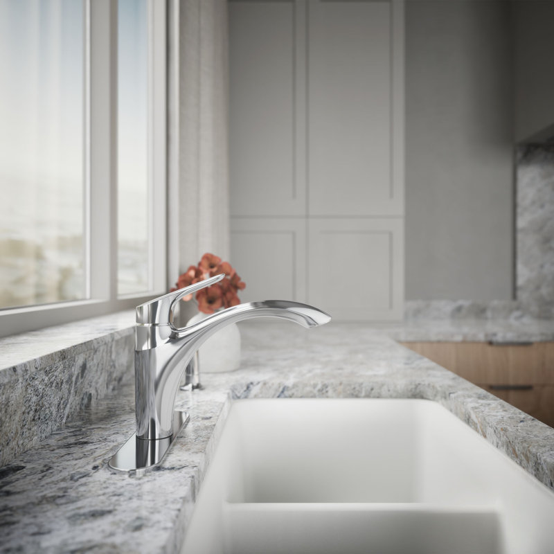 Rival Single-Handle Kitchen Sink Faucet With Side Sprayer, Polished Chrome