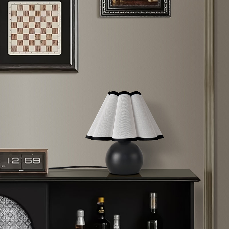 Lampe de table, Oui, Beige/noir, Noir