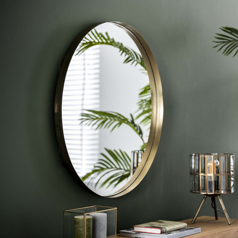 Metal Flat Wall Mirror, 75cm H x 75cm W