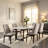 Kavin Rectangular Faux Marble Top with Solid Wood Base Dining Table