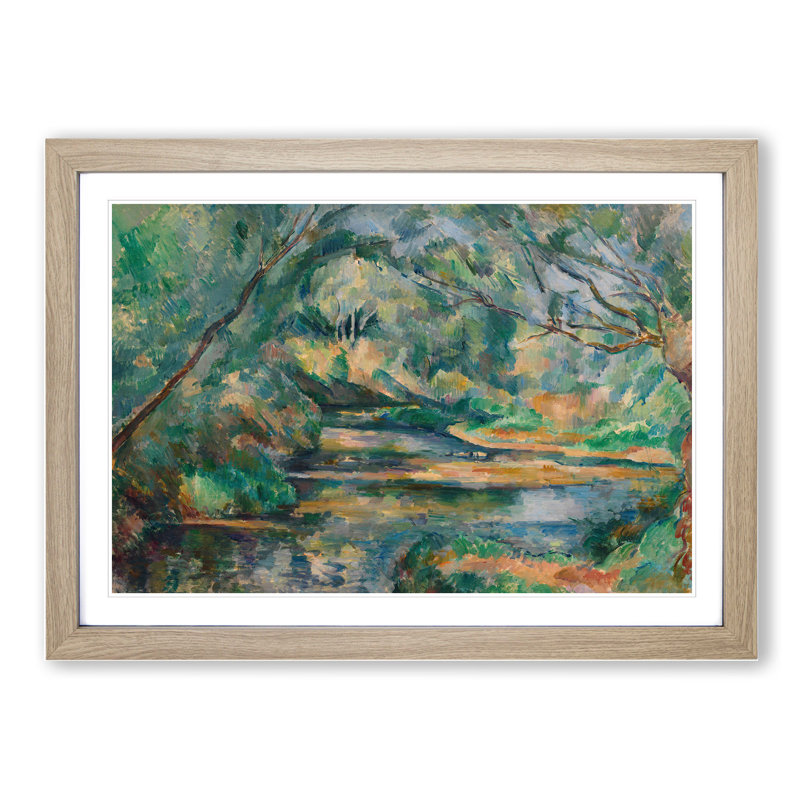 The Brook by Paul Cezanne - Picture Frame Painting, 36cm H x 48cm W x 2cm D, Oak Framed