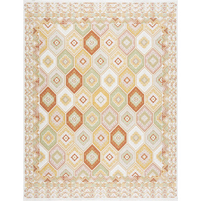 Delvia Geometric Machine Made Flatweave Polypropylene Indoor / Outdoor Area Rug