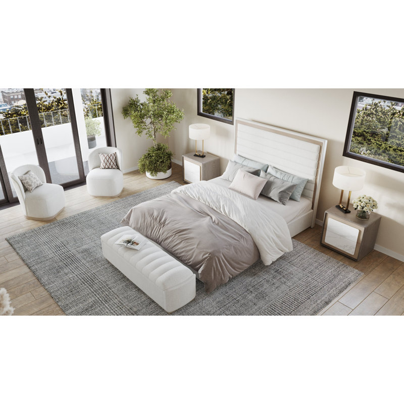 Tera Side Chair, Lux Champagne, Siena White 100% Polyester