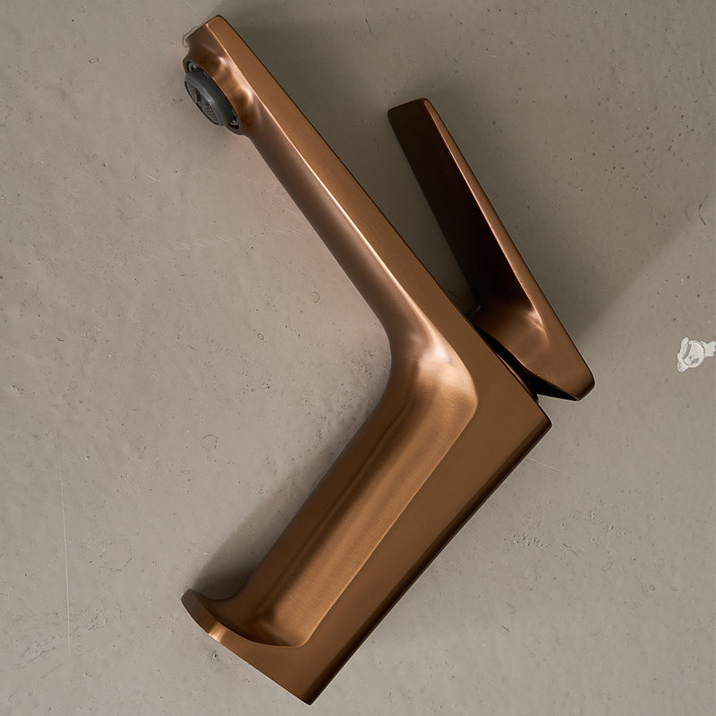 Metal Basin Mixer Tap with Single Lever, Rose Gold