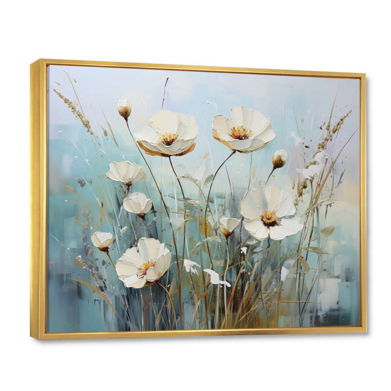 «Meadow Whispers Of Spring I», reproduction sur toile, H 16 po x l 32 po x P 1 po, Cadre flottant doré