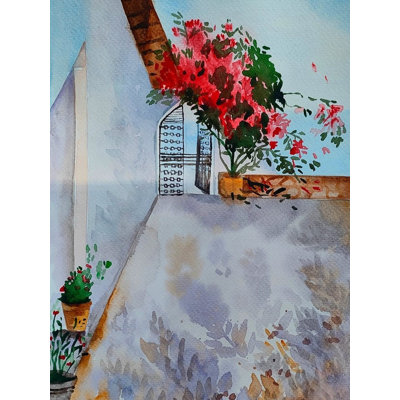 A Doorway In Greece | Watercolor On Canvas | By Swati Tripathi