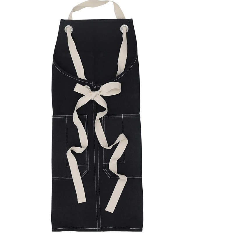 Solid Colour Cotton Apron Sets, Charcoal