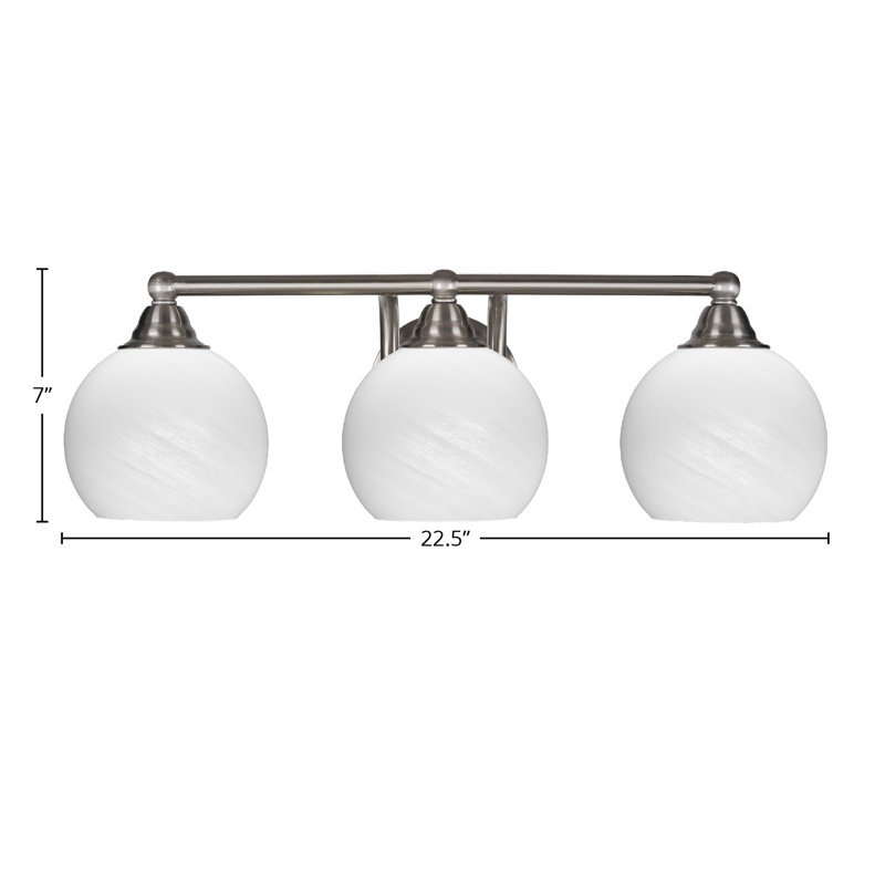Barre d'éclairage de salle de bain 3 lumières Michell, Nickel brossé