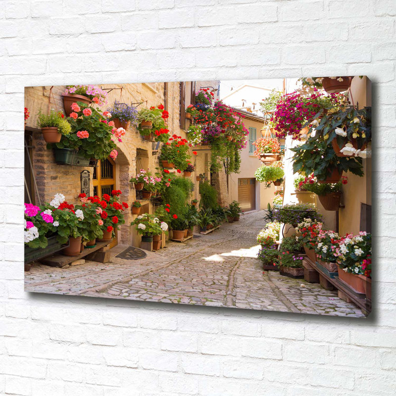 A Charming Street - Wrapped Canvas Print