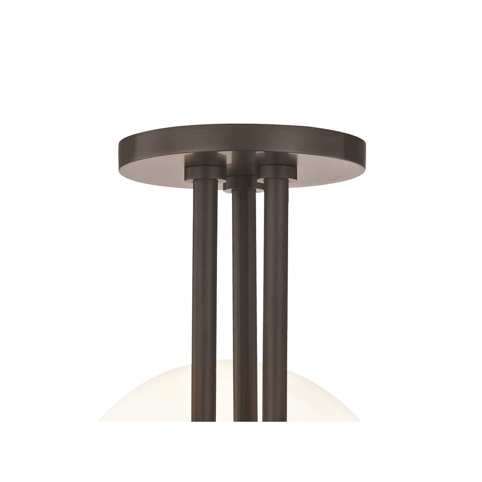 Luna 3 Light Glass Semi Flush Mount, Old Bronze