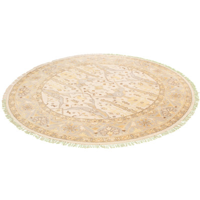 Ecarpetgallery One-of-a-kind Hand-knotted New Age Ushak Ivory 9'10" X 9'10" Wool Area Rug